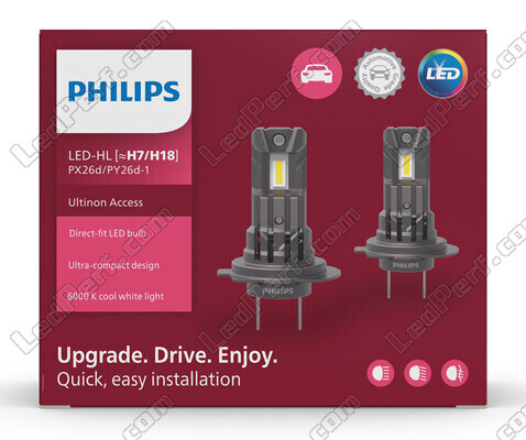 Packaging vue de devant des ampoules H18 LED Philips Ultinon Access