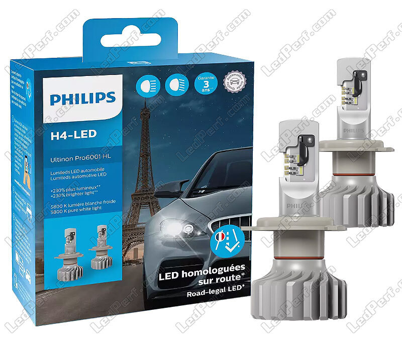 Philips Ultinon Pro9100 LED ampoule de phare automobile (H4), 350