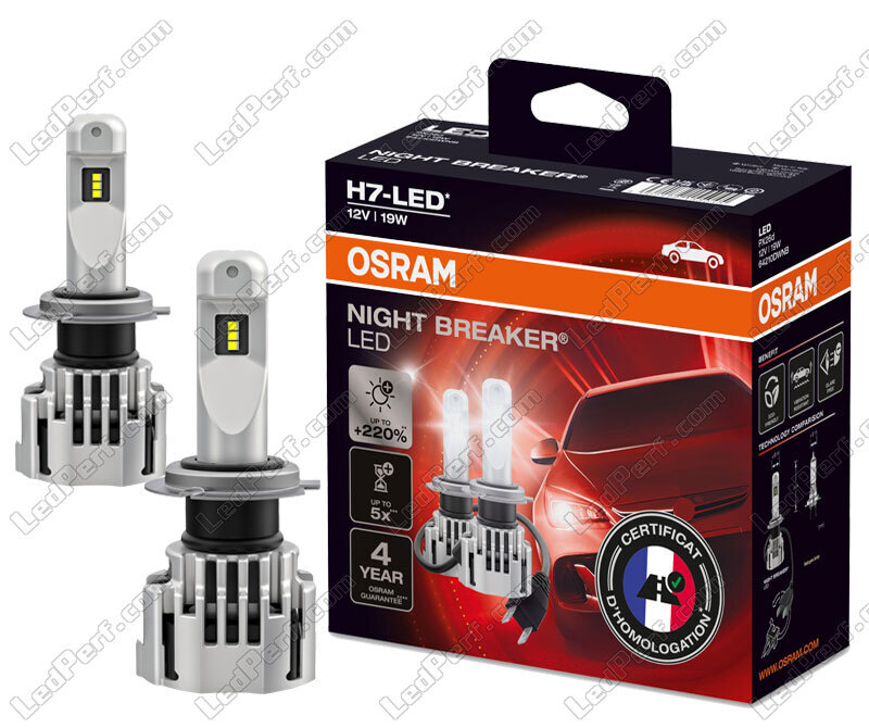 Pack 2 Mini Ampoules led phare haute puissance H7 homologuées
