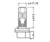 Ensemble des dimensions de l'ampoule LED H8 Osram LEDriving HL Easy pour antibrouillards