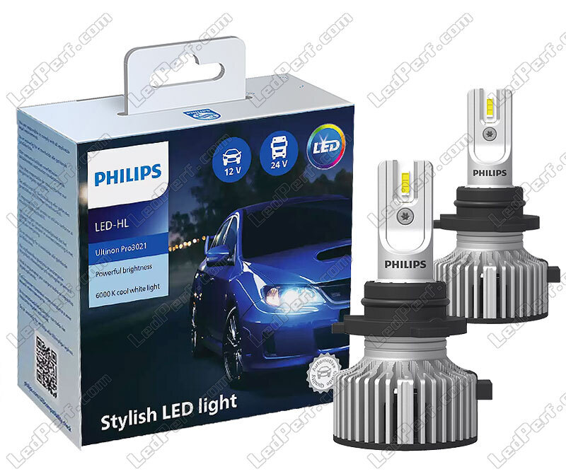 2x lampes HB3 HB4 pour éclairage avant LED Ultinon Pro3021 11005U3021X2 -  Philips 12V et 24V 20W 1800lms - France-Xenon