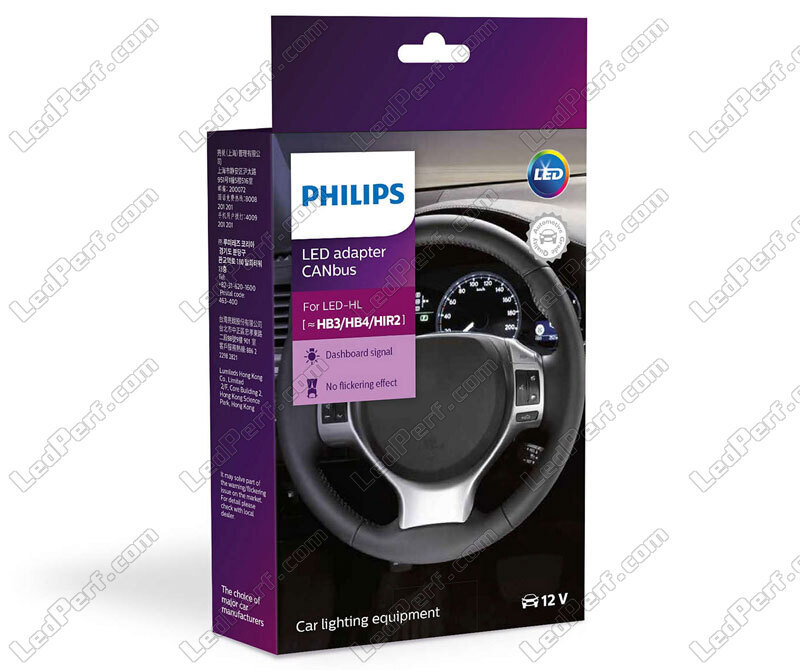 2x adaptateurs Canbus Philips pour ampoules HB3/HB4/HIR2 LED 12V - 18956X2
