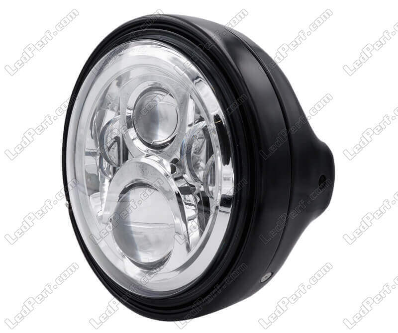 Phare LED 7 pouces avec support Craftride noir-chrome ✓ Achetez maintenant  !