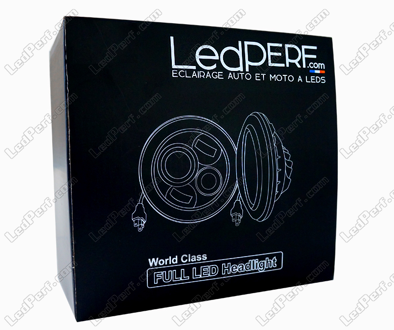 Phare LED 7 pouces avec support Craftride noir-chrome ✓ Achetez maintenant  !