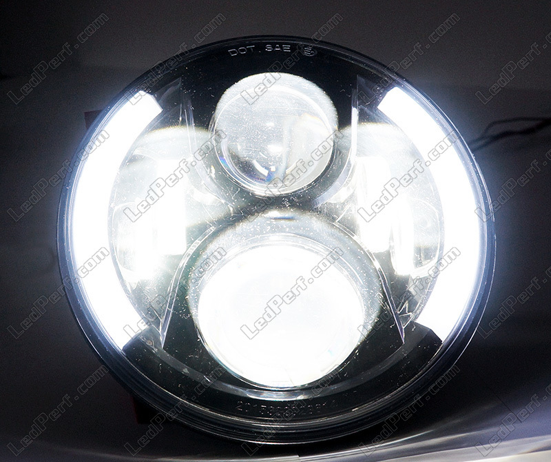 4PCS 3 Mini Feu de Travail LED,27W Phare LED Moto Spot Feux Additionnels  Moto Ronde Phare de Travail LED Lampe Avant Feux Brou A577