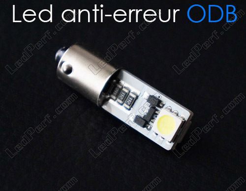 Ampoules H6W LED type BAX9S anti-erreur ODB - Blanc