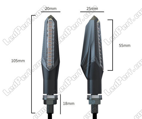 Ensemble des dimensions des Clignotants Séquentiels à LED pour BMW Motorrad S 1000 RR (2015 - 2018)