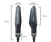 Dimensions des Clignotants dynamiques LED 3 en 1pour Harley-Davidson Custom 1200 (2011 - 2020)