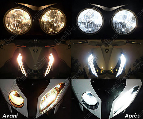 Led Veilleuses Blanc Xénon Honda VTX 1300 avant et après