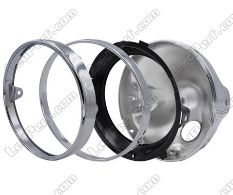 Phare rond chromé pour optique full LED de Suzuki Intruder 1500 (1998 - 2009), assemblage des pièces