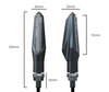 Dimensions des Clignotants dynamiques LED 3 en 1pour Suzuki Marauder 800