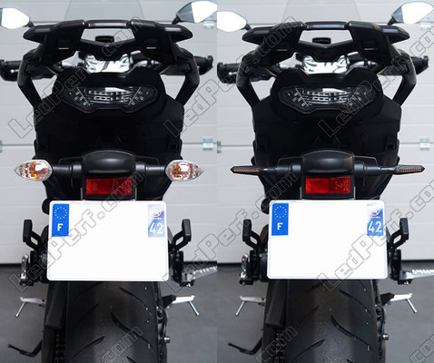 Comparatif avant et après le passage aux clignotants Séquentiels à LED de Yamaha FZ6-S Fazer 600