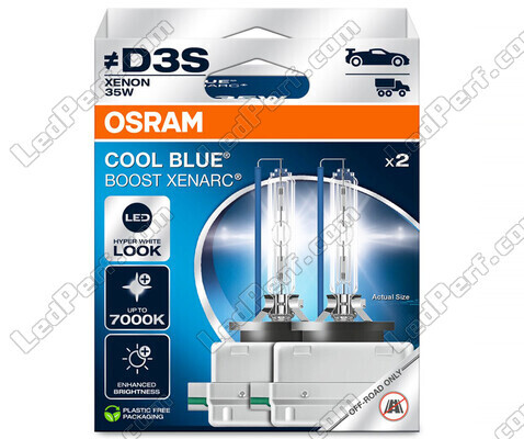 Ampoules Xénon D3S Osram Xenarc Cool Blue Boost 7000K ref: 66340CBB-2HB dans packaging de 2 ampoules