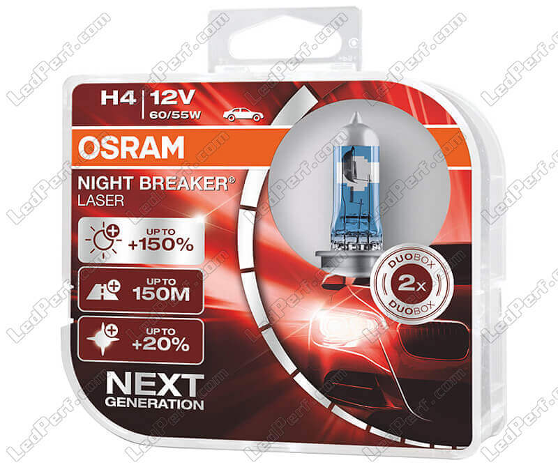 Pack de 2 Ampoules H4 Osram Night Breaker Laser +150%