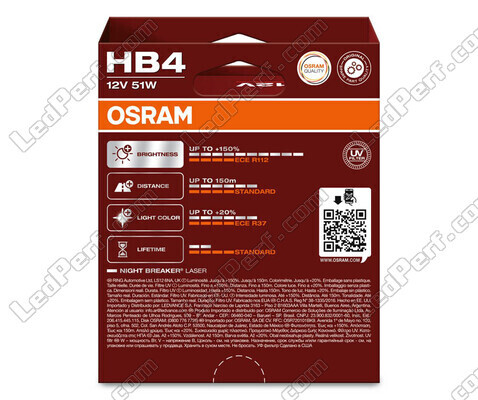 Pack de 2 Ampoules HB4 Osram Night Breaker Laser +150% - 9006NL-2HB