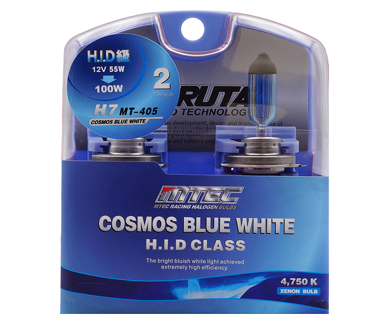 Pack de 2 Ampoules H7 Xenon Effect - Blanc Xenon - MTEC Cosmos Blue